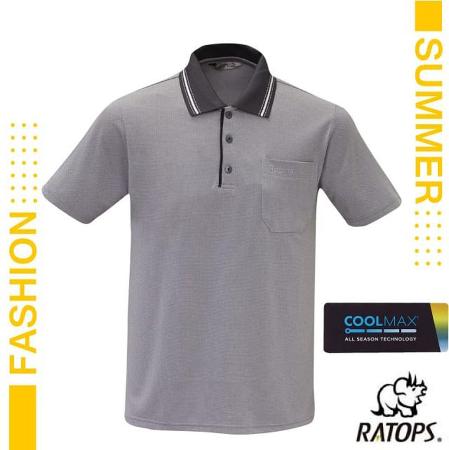 【瑞多仕-RATOPS】男款 COOLMAX 輕量透氣短袖POLO衫/DB1730 終極灰色/黑芽✿30E010